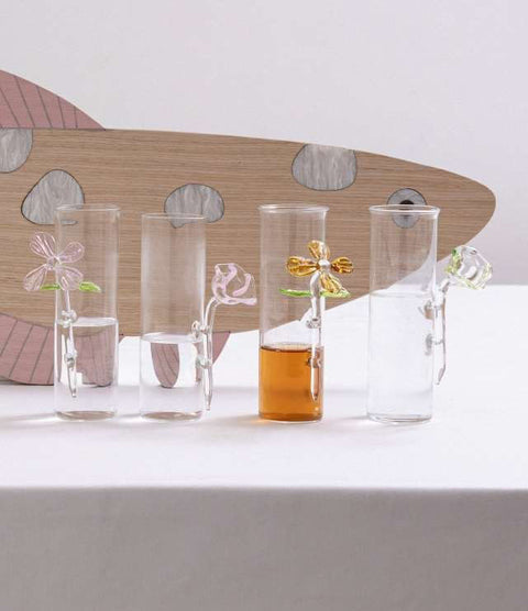 Glass Cup With Flower